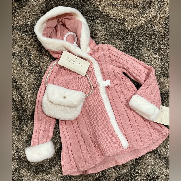 Toddler pink coat with purse - Picture 1 of 4